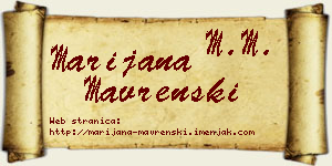 Marijana Mavrenski vizit kartica